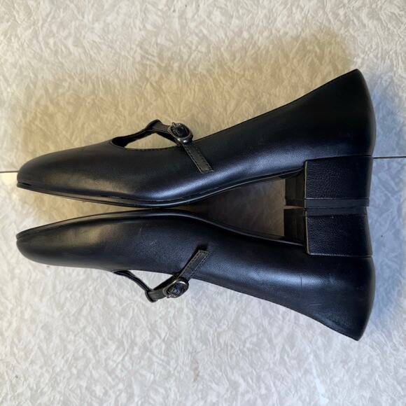 David Tate Black Mary Jane Low Heel Comfort Pumps Size 7.5 Wide - Picture 5 of 8
